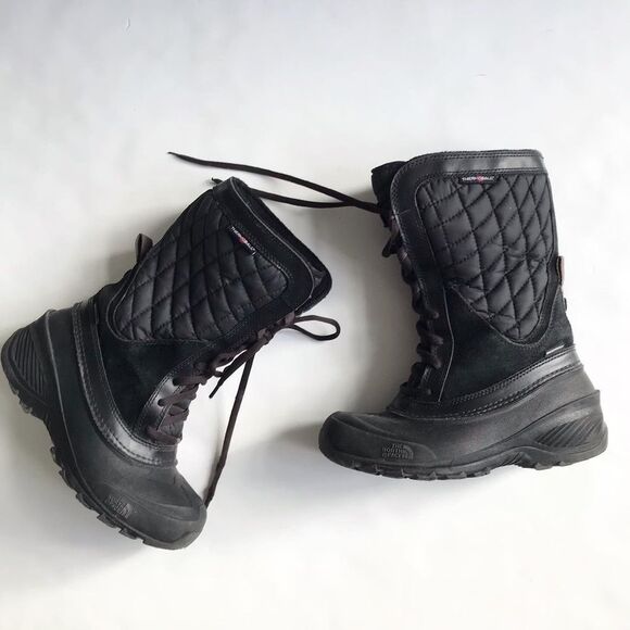The North Face Girls Shellista waterproof boots GUC- wear on heels size 3 youth - Picture 1 of 10